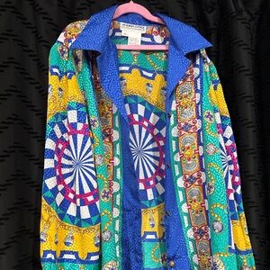 Vintage Andrea Gayle Colorful Baroque Print Shirt